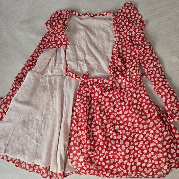 NWOT Free People Womens Ruffled Wrap Mini Dress size S - Picture 8 of 16